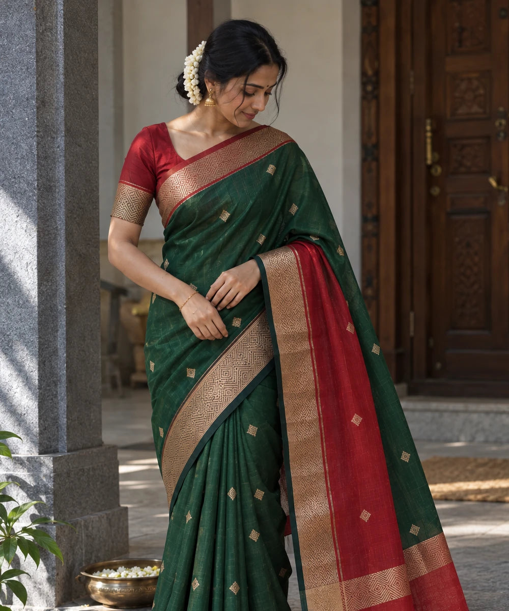 Traditional Handloom Inspired Zari Saree