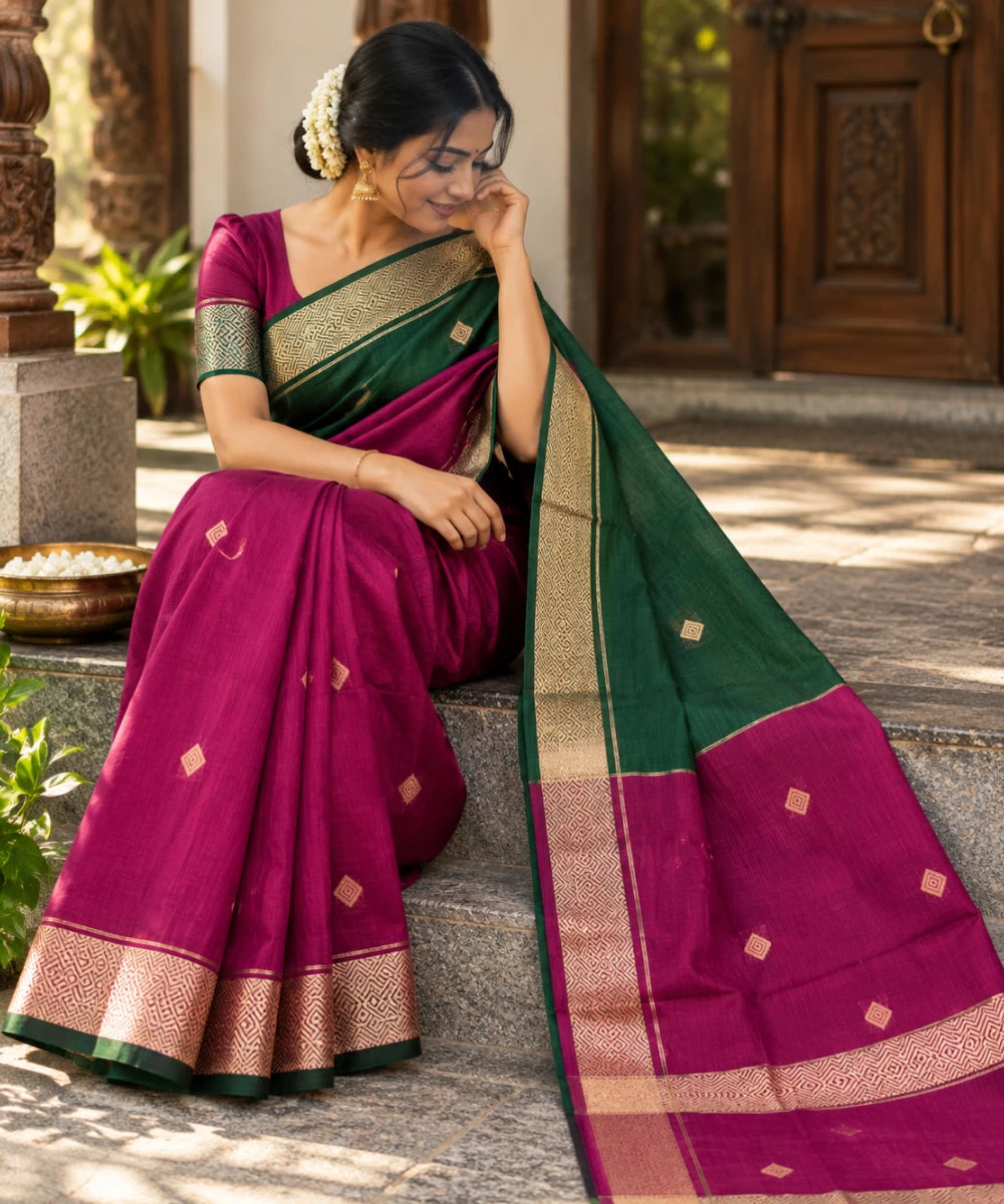 Traditional Handloom Inspired Zari Saree