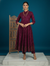 Maroon Embroidered Anarkali Kurti