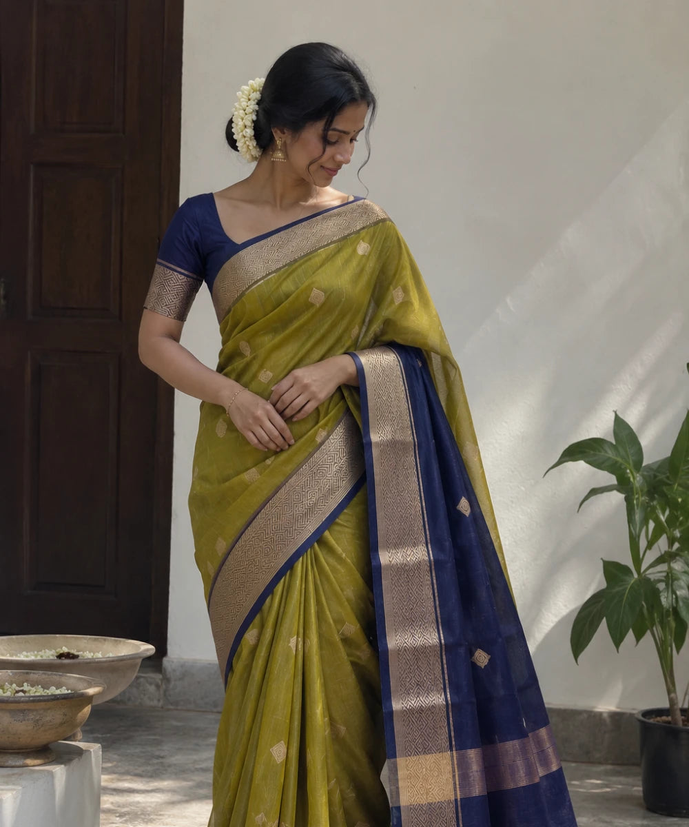 Traditional Handloom Inspired Zari Saree