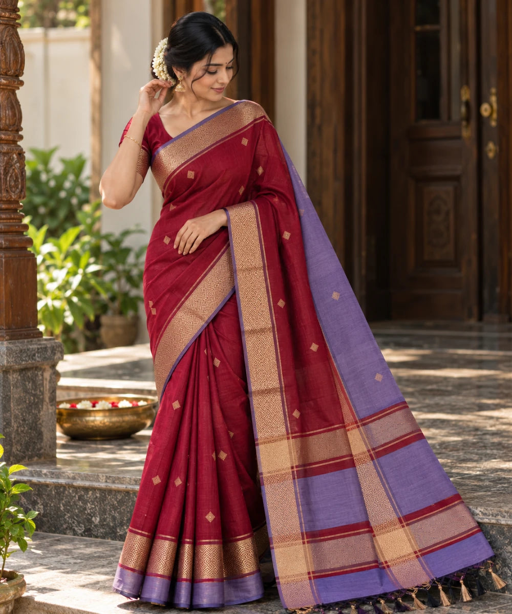 Traditional Handloom Inspired Zari Saree