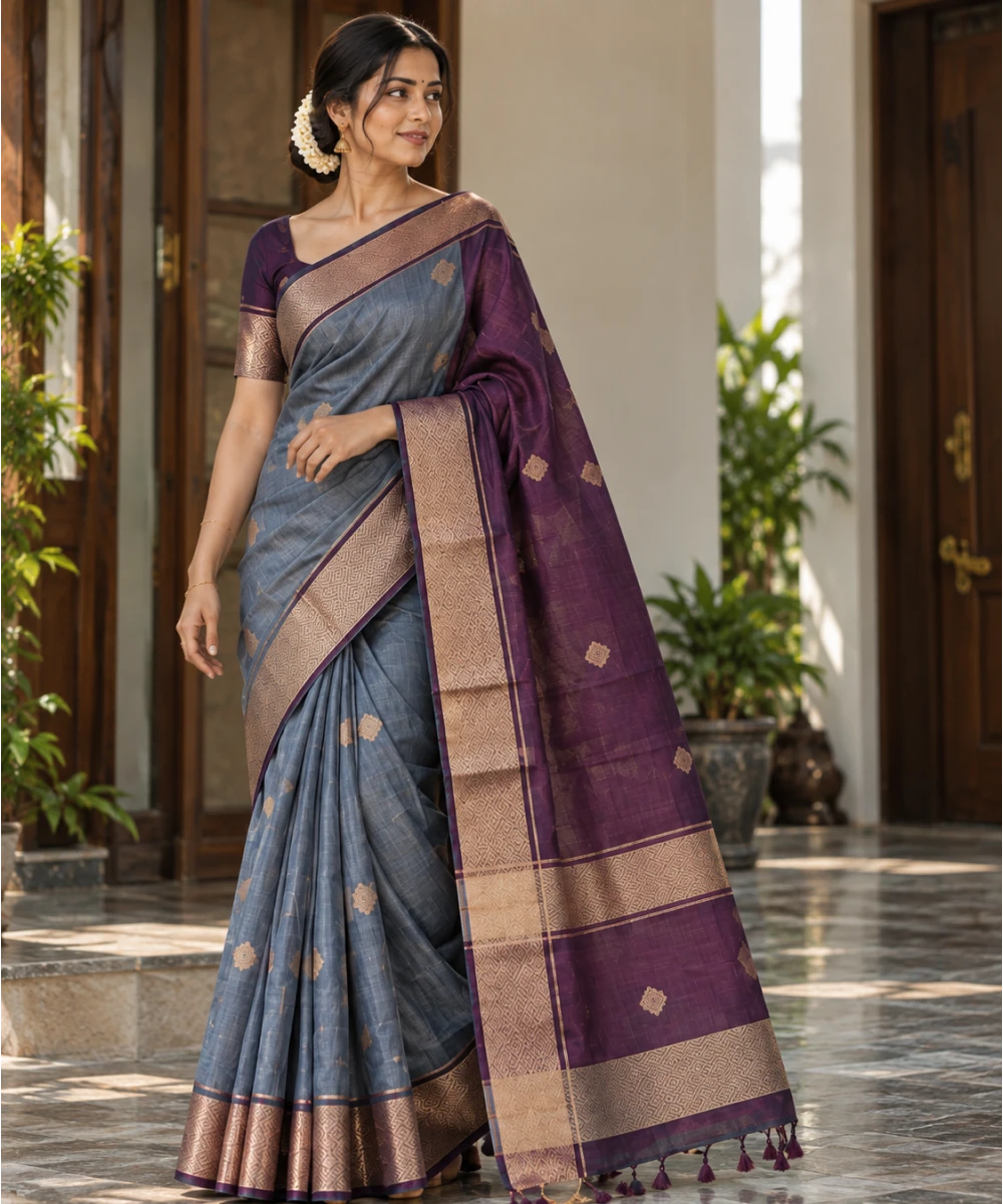 Traditional Handloom Inspired Zari Saree